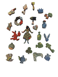 Alice in Wonderland "Off With Her Head!" (425 Piece Wooden Jigsaw Puzzle)