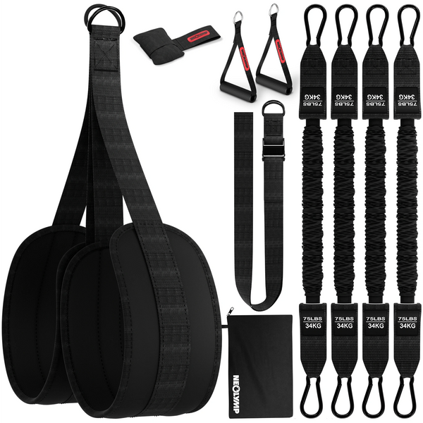 Pull-up aid - with foot loops and 4-band system