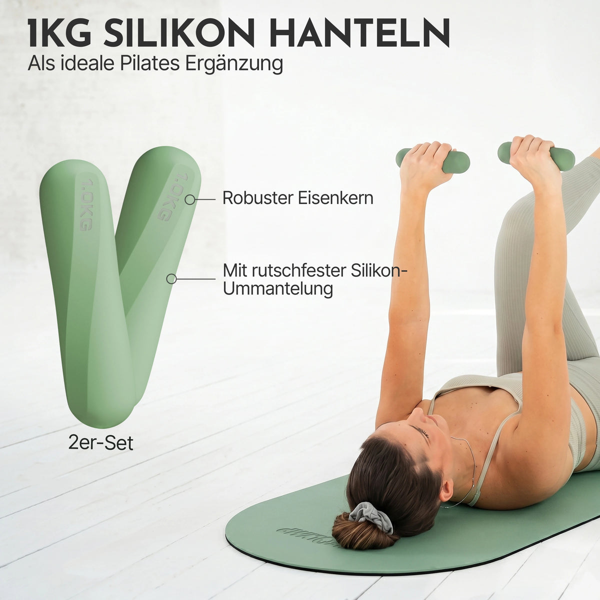 Pilates Komplett-Set Premium - mit Geschenkbox - Matcha BASIC Set - Sportgerät von NEOLYMP | Fitnessequipment und Sportartikel