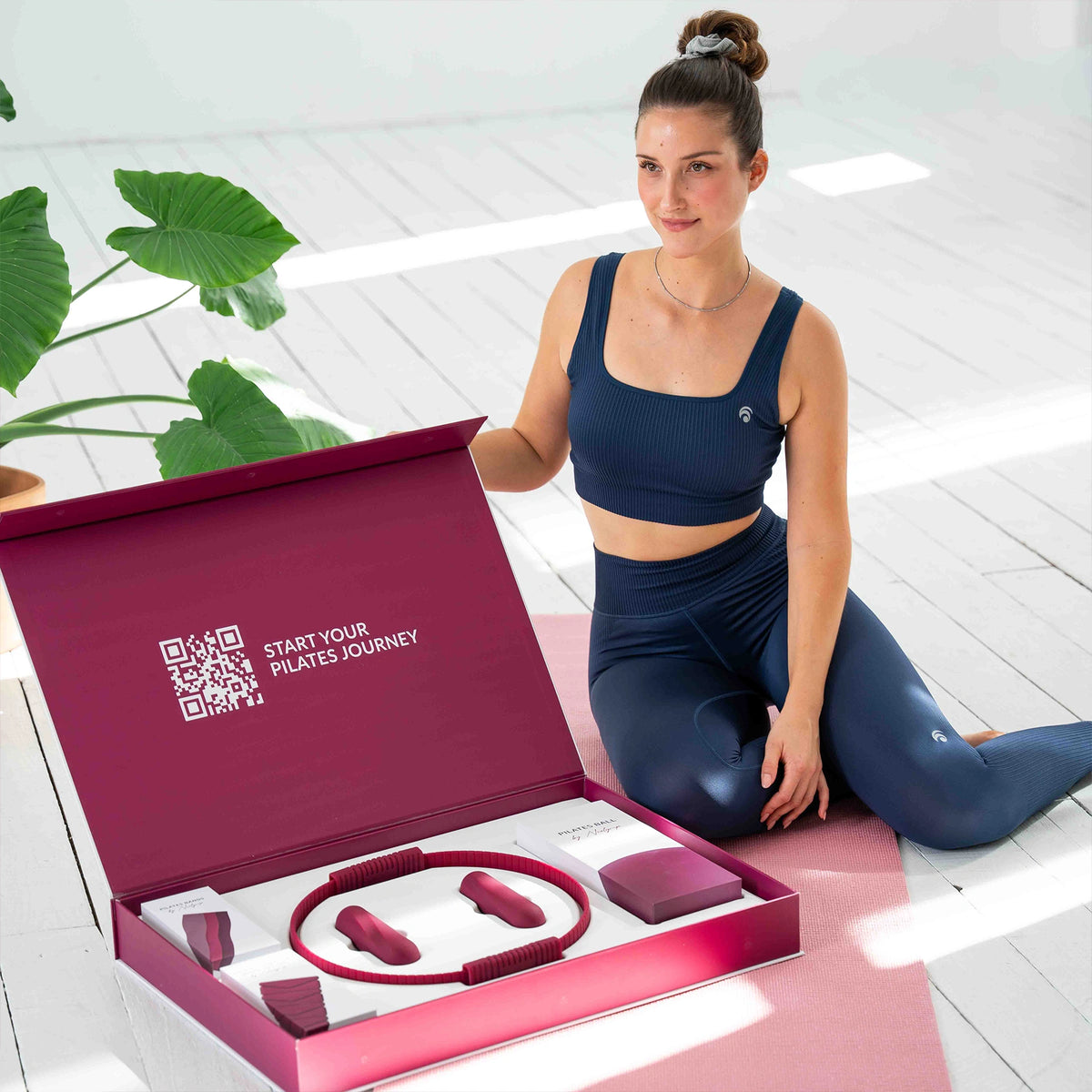 Premium Pilates Komplett-Set mit Geschenkbox (MP) - Sky Blue PRO Set mit Matte + SZ-Stange - Sportgerät von NEOLYMP | Fitnessequipment und Sportartikel