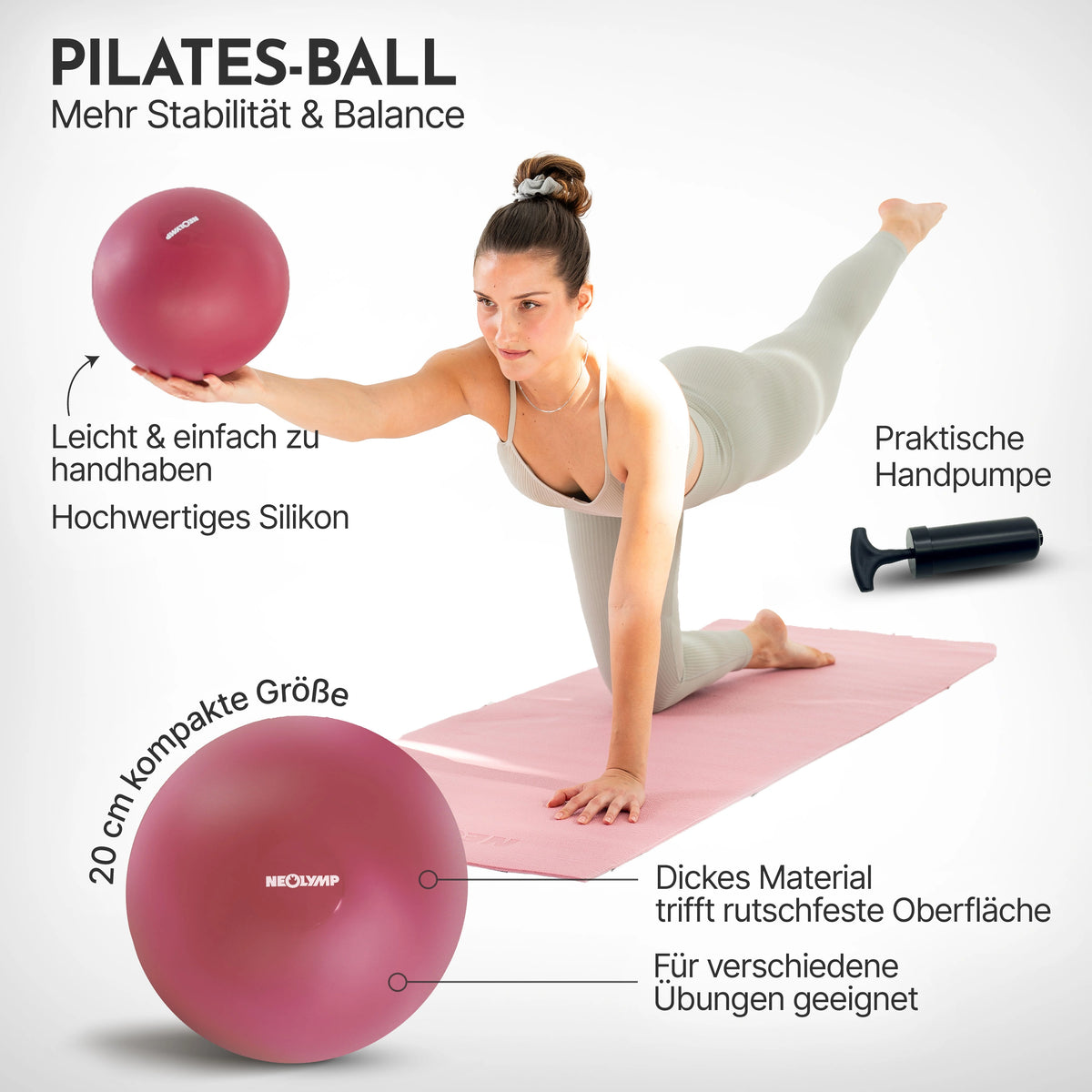 Pilates Komplett-Set Premium - mit Geschenkbox - Berry BASIC Set - Sportgerät von NEOLYMP | Fitnessequipment und Sportartikel