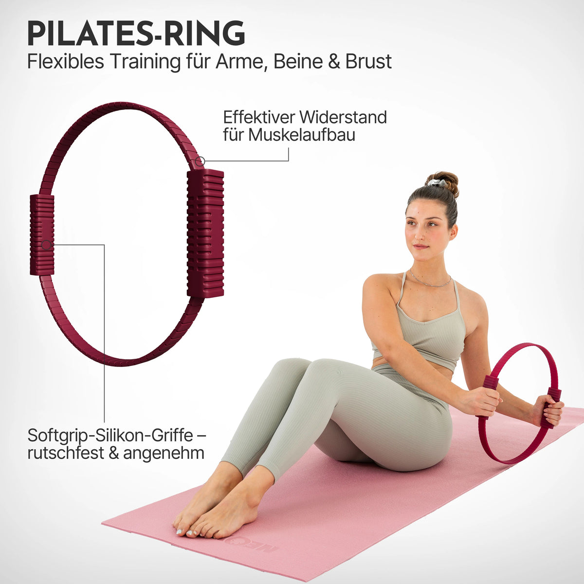 Pilates Komplett-Set Premium - mit Geschenkbox - Berry PRO Set: mit Pilatesmatte + Kurs - Sportgerät von NEOLYMP | Fitnessequipment und Sportartikel