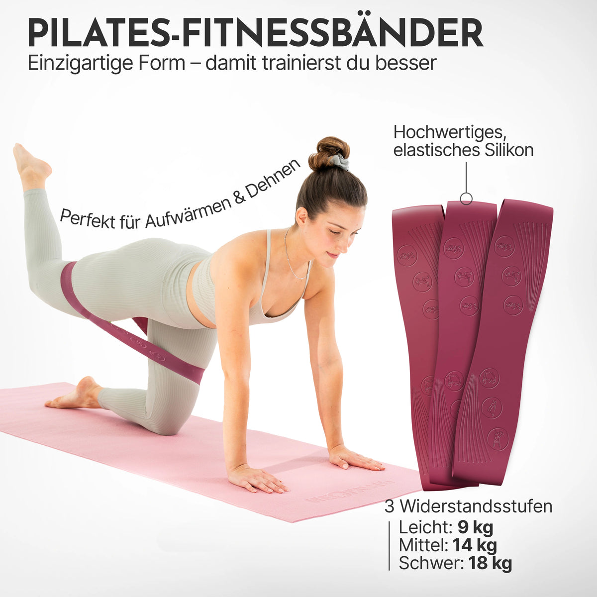 Pilates Komplett-Set Premium - mit Geschenkbox - Berry PRO Set: mit Pilatesmatte + Kurs - Sportgerät von NEOLYMP | Fitnessequipment und Sportartikel