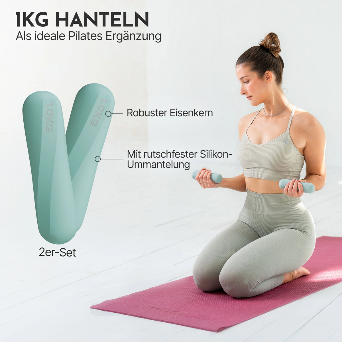 Pilates Komplett-Set Premium - mit Geschenkbox - Sky Blue BASIC Set - Sportgerät von NEOLYMP | Fitnessequipment und Sportartikel
