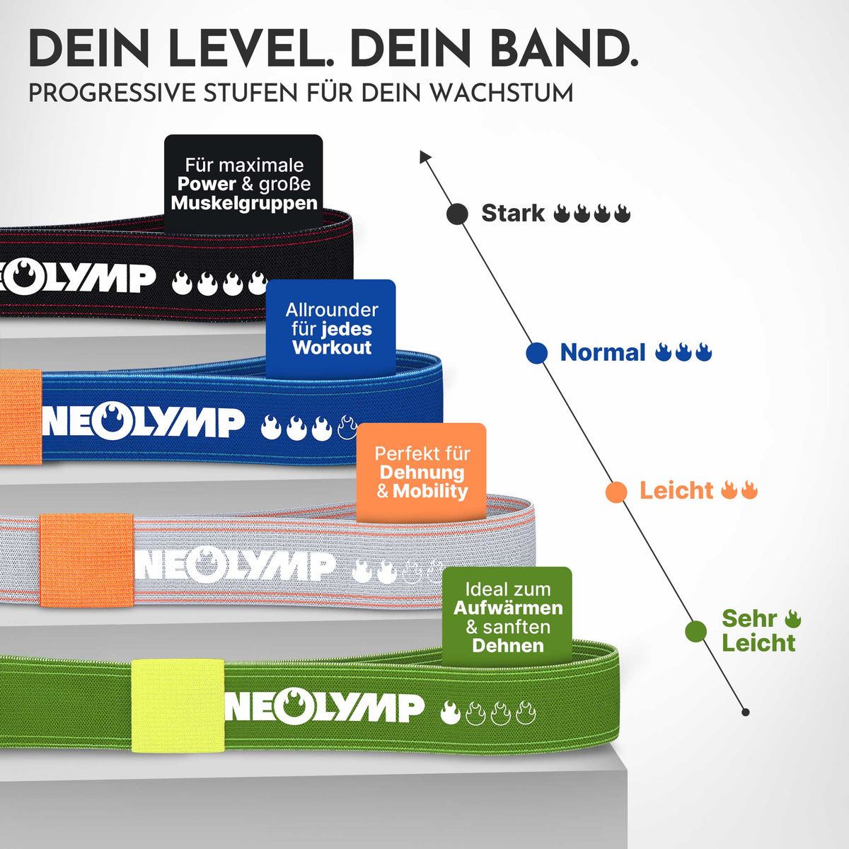 Powerband aus Stoff - mit Verstellschnalle - - Fitnessbänder von NEOLYMP | Fitnessequipment und Sportartikel