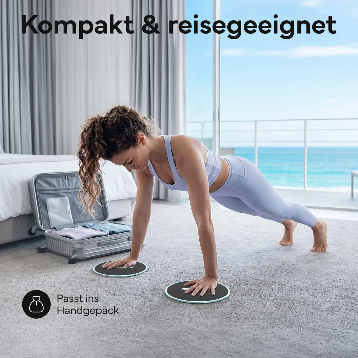 Pilates Slider 2er Set - für glatte Böden und Teppich – Sky Blue | B-Ware - - Outlet von NEOLYMP | Fitnessequipment und Sportartikel