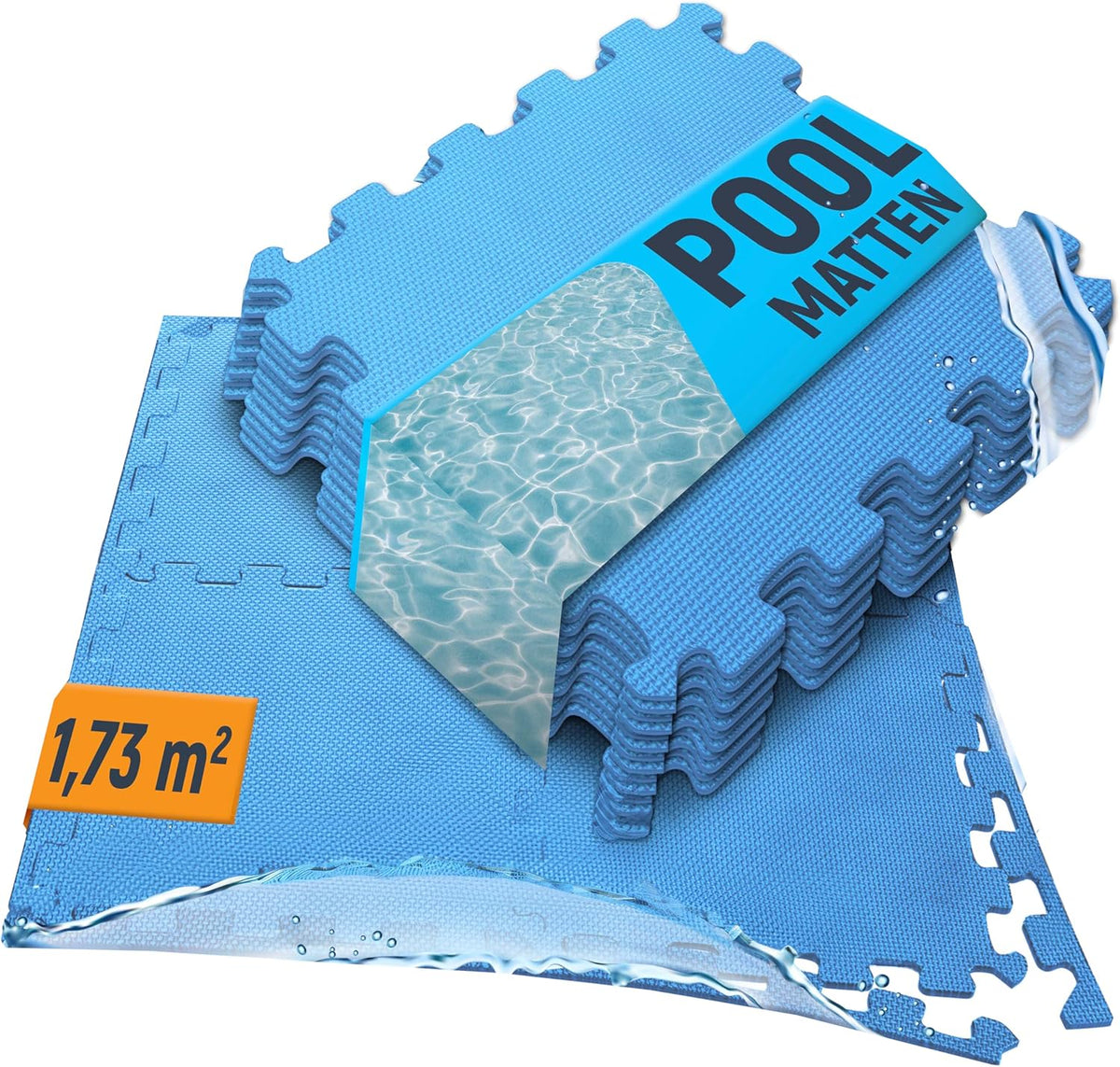 Bodenschutzmatte Pool Outdoor, zuschneidbar, für Whirlpool und Planschbecken (Schwarz) - Blau - Poolmatten von NEOLYMP | Fitnessequipment und Sportartikel