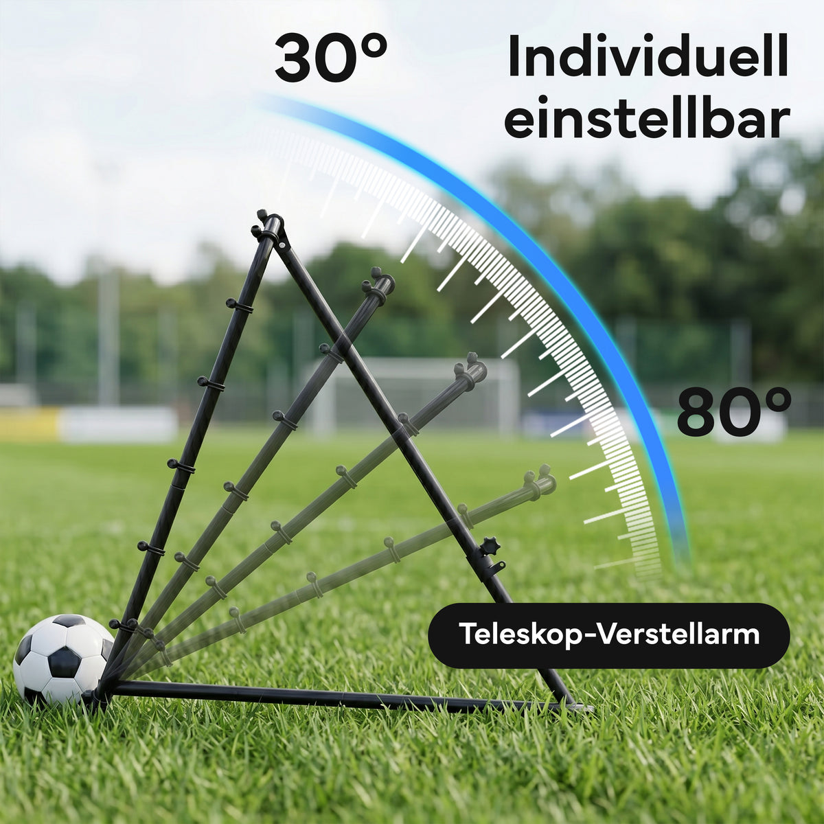 Fußball Rebounder Fußball in schwarz - Indoor & Outdoor Rückprallwand - 125 cm - Fußball-Equipment von NEOLYMP | Fitnessequipment und Sportartikel