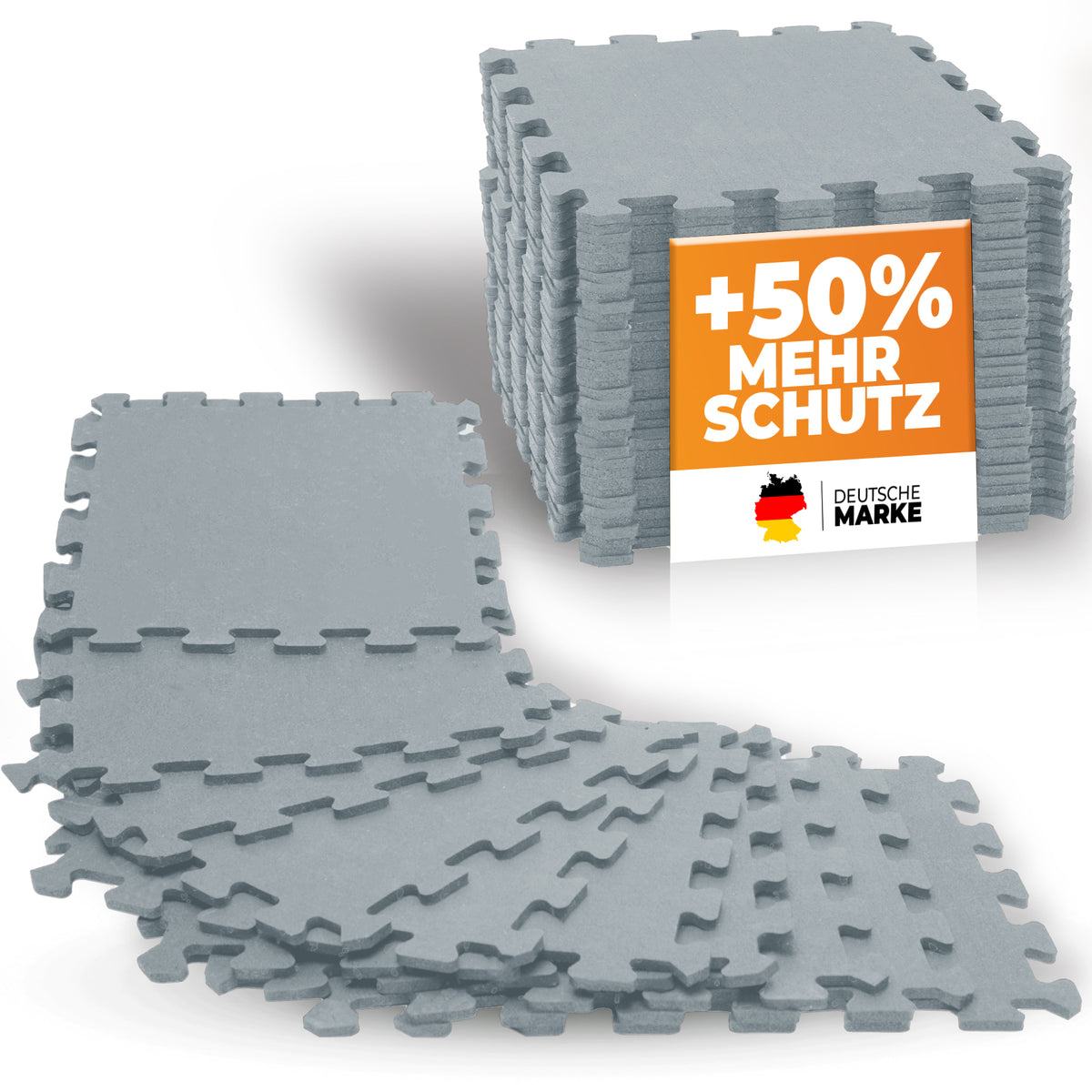 Premium Bodenschutzmatte aus extra dichtem Kautschuk (hellgrau) - - Bodenschutz von NEOLYMP | Fitnessequipment und Sportartikel