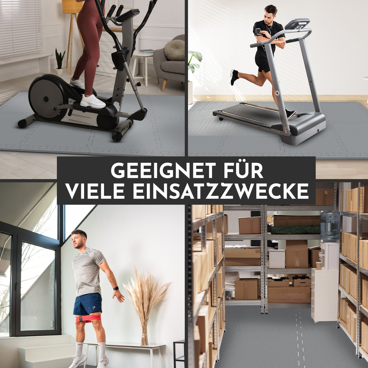 Premium Bodenschutzmatte aus extra dichtem Kautschuk (hellgrau) - - Bodenschutz von NEOLYMP | Fitnessequipment und Sportartikel