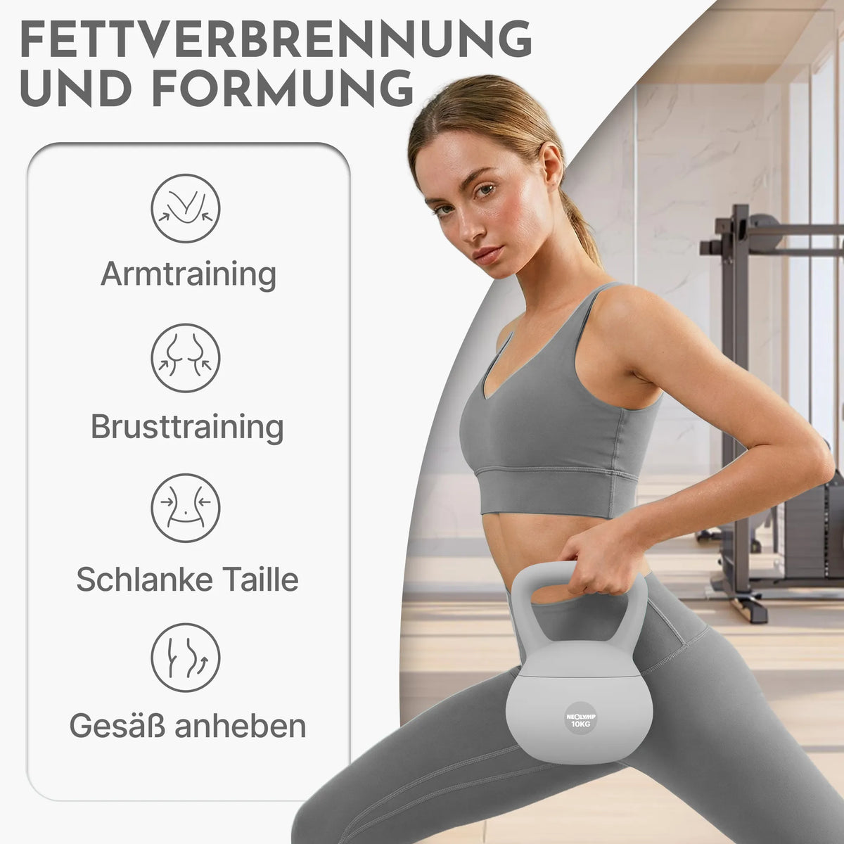 Soft Kettlebell - 2 kg bis 12 kg Trainingsgewichte – 10 kg / Grau | B-Ware - - Outlet von NEOLYMP | Fitnessequipment und Sportartikel