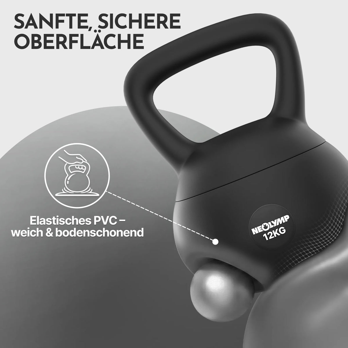 Soft Kettlebell - 2 kg bis 12 kg Trainingsgewichte – 12 kg / Schwarz | B-Ware - - Outlet von NEOLYMP | Fitnessequipment und Sportartikel