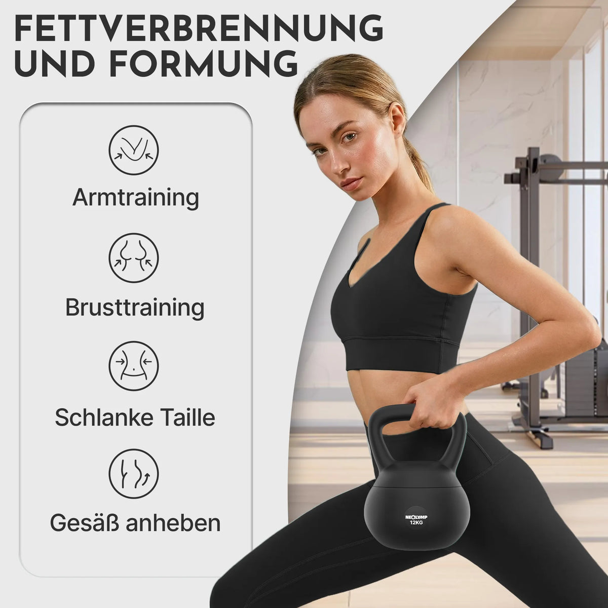 Soft Kettlebell - 2 kg bis 12 kg Trainingsgewichte – 12 kg / Schwarz | B-Ware - - Outlet von NEOLYMP | Fitnessequipment und Sportartikel
