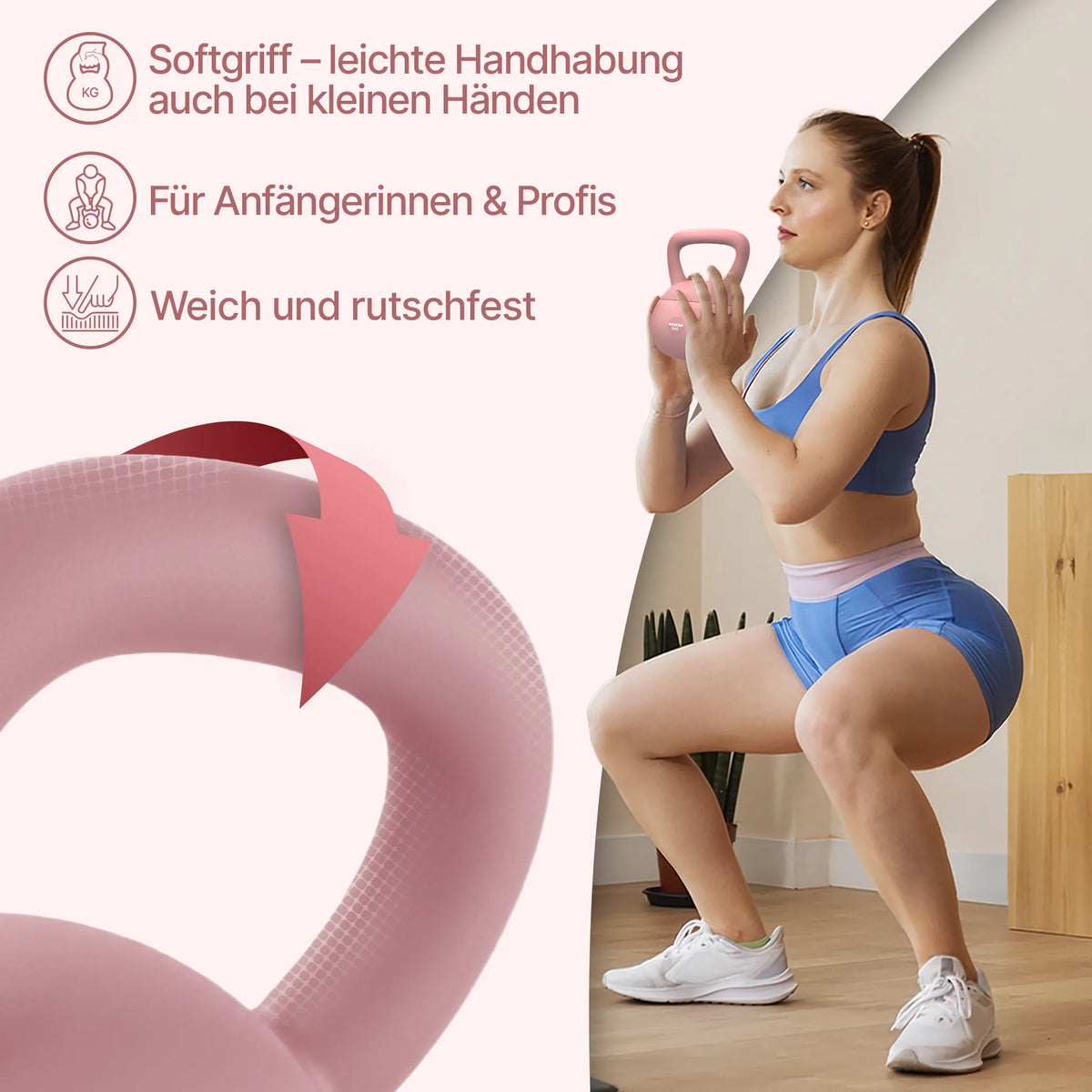 Soft Kettlebell - 2 kg bis 12 kg Trainingsgewichte – 2 kg / Pink | B-Ware - - Outlet von NEOLYMP | Fitnessequipment und Sportartikel