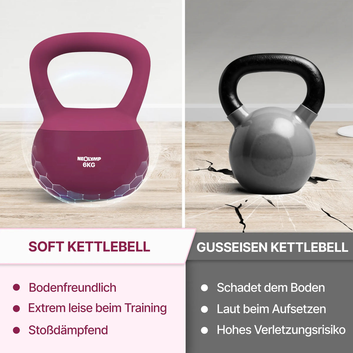 Soft Kettlebell - 2 kg bis 12 kg Trainingsgewichte - 6 kg Berry - Kettlebell von NEOLYMP | Fitnessequipment und Sportartikel