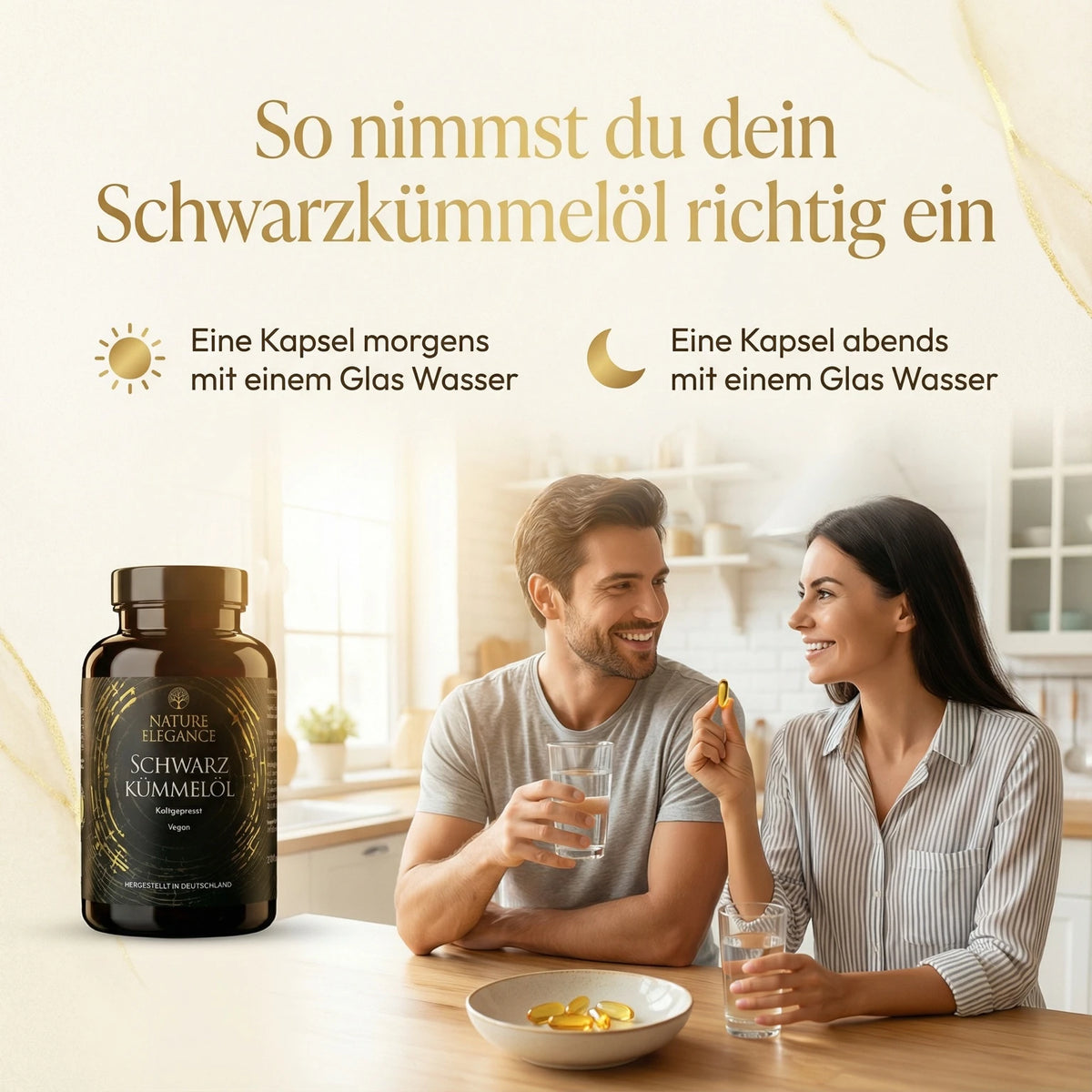 Nature Elegance - Schwarzkümmelöl 240 vegane Kapseln - Original Nigella Sativa (2er Pack) - - Nahrungsergänzungsmittel von NEOLYMP | Fitnessequipment und Sportartikel