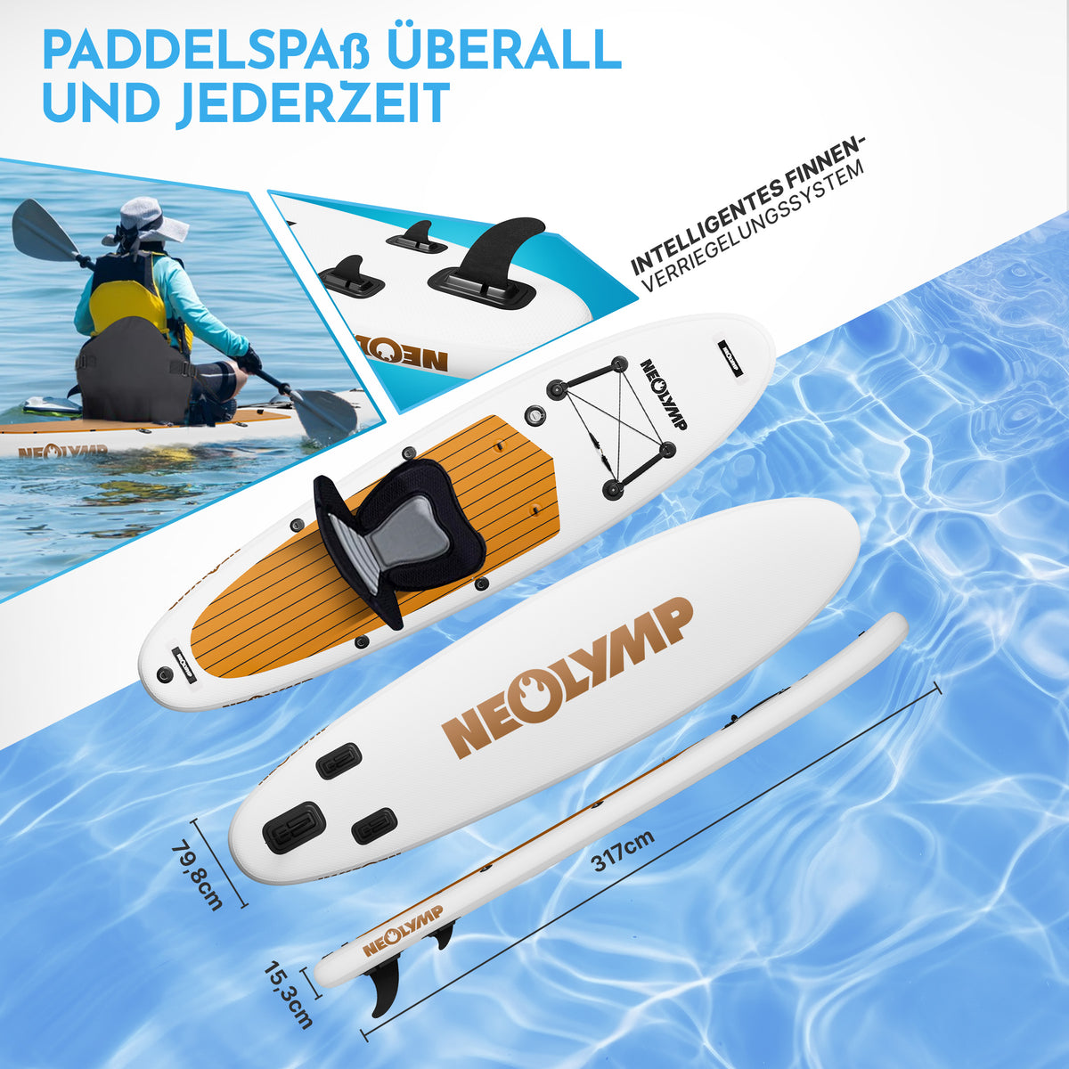 Stand-Up Paddle Board (SUP) + 13-teiliges Komplettset - - Wassersport von NEOLYMP | Fitnessequipment und Sportartikel