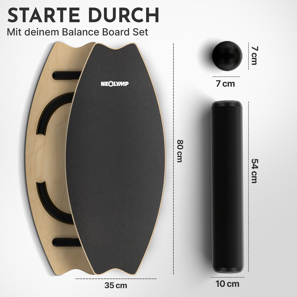 9-in-1 Balance Board aus Birkenholz – (B‑Ware) - - Outlet von NEOLYMP | Fitnessequipment und Sportartikel
