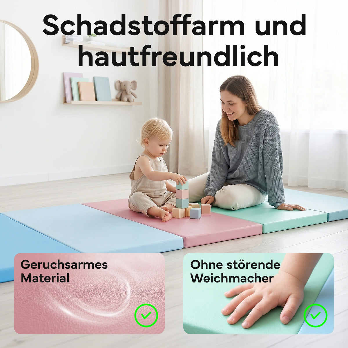 Turnmatte - faltbar mit Tragefunktion - Bunt M (190x80x5 cm) - von NEOLYMP | Fitnessequipment und Sportartikel