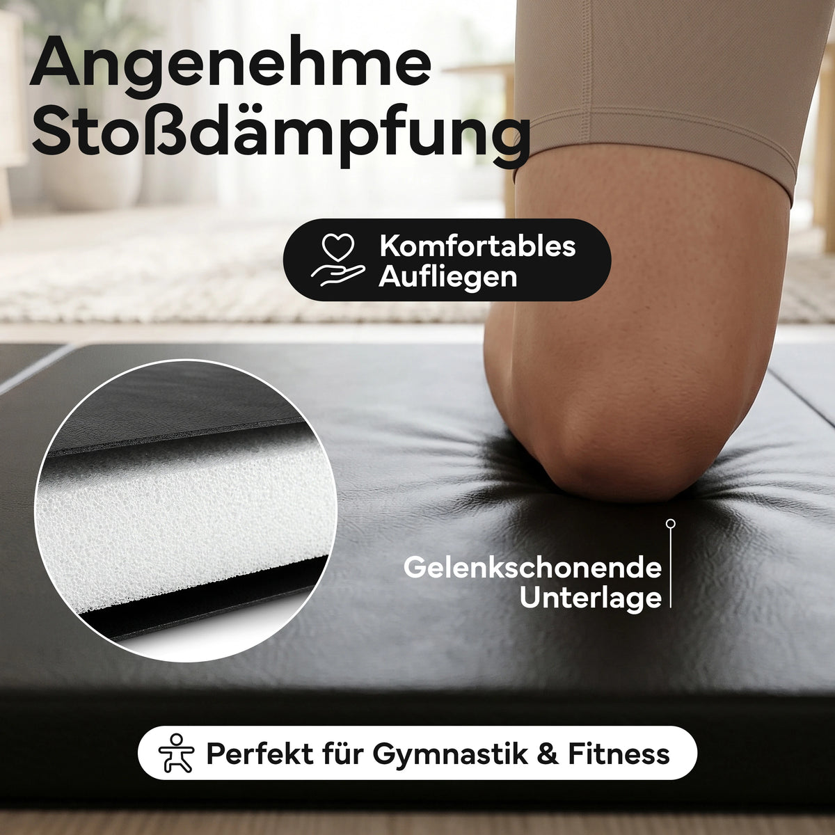 Turnmatte - faltbar mit Tragefunktion – Schwarz / L (200x100x3 cm) | B-Ware - - Outlet von NEOLYMP | Fitnessequipment und Sportartikel