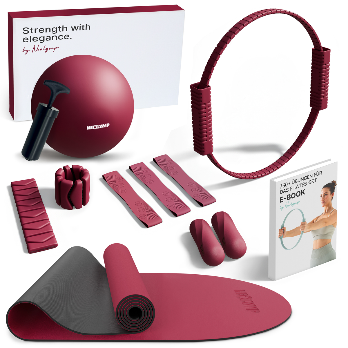 Premium Pilates Komplett-Set mit Geschenkbox (MP) - - Sportgerät von NEOLYMP | Fitnessequipment und Sportartikel