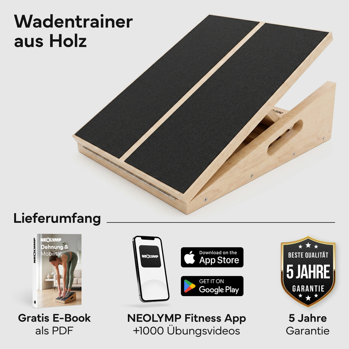 Wadendehner Brett - Stretch Board aus Holz | B-Ware - - Outlet von NEOLYMP | Fitnessequipment und Sportartikel