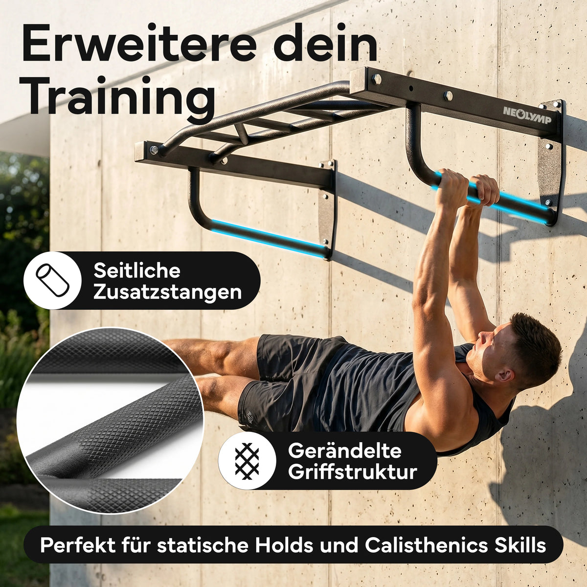 Klimmzugstange Wandmontage - 2-in-1 Klimmzugstation | B-Ware - - Outlet von NEOLYMP | Fitnessequipment und Sportartikel