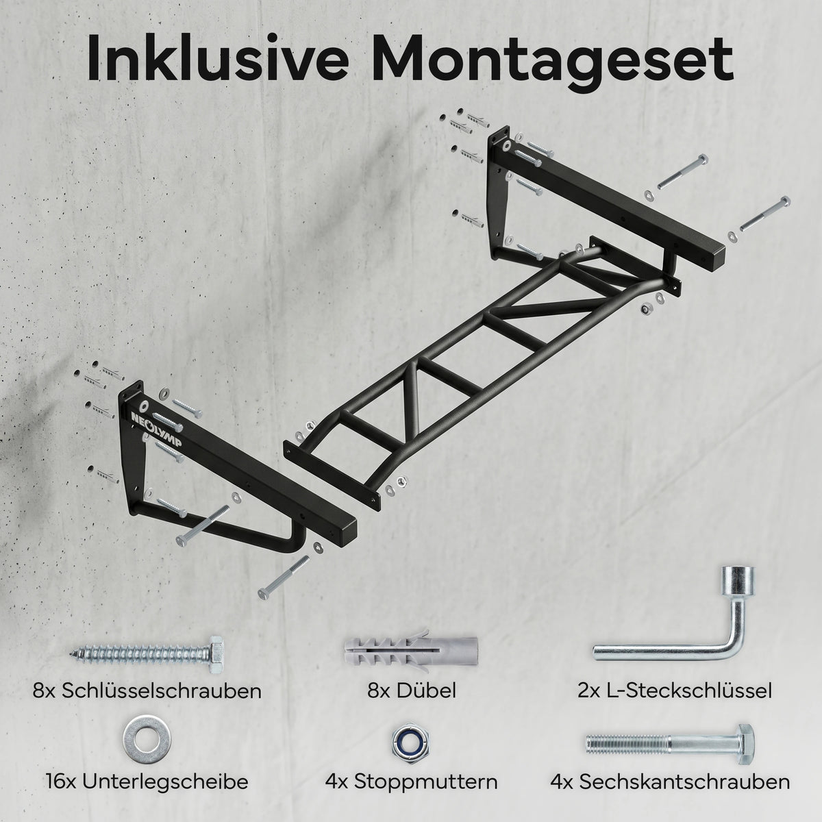 Klimmzugstange Wandmontage - 2-in-1 Klimmzugstation | B-Ware - - Outlet von NEOLYMP | Fitnessequipment und Sportartikel