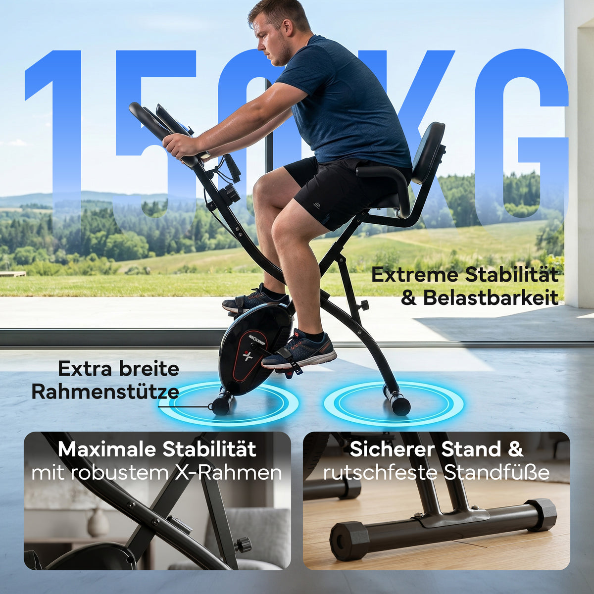 Fitnessbike X-Bike, Heimtrainer mit 8 Widerstandsstufen - - Sportgerät von NEOLYMP | Fitnessequipment und Sportartikel