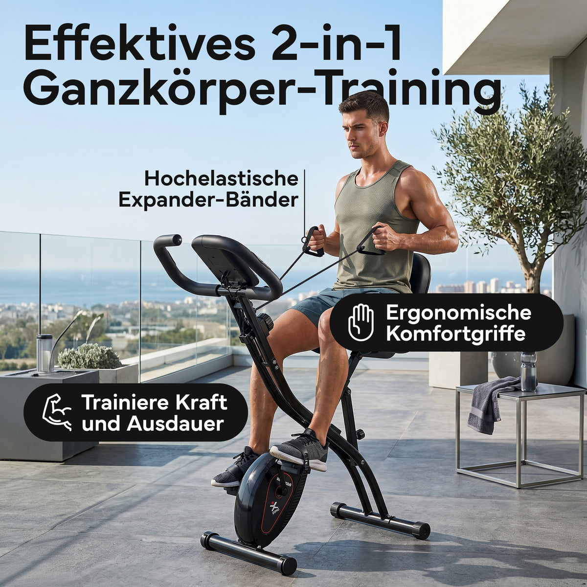 Fitnessbike X-Bike, Heimtrainer mit 8 Widerstandsstufen - - Sportgerät von NEOLYMP | Fitnessequipment und Sportartikel