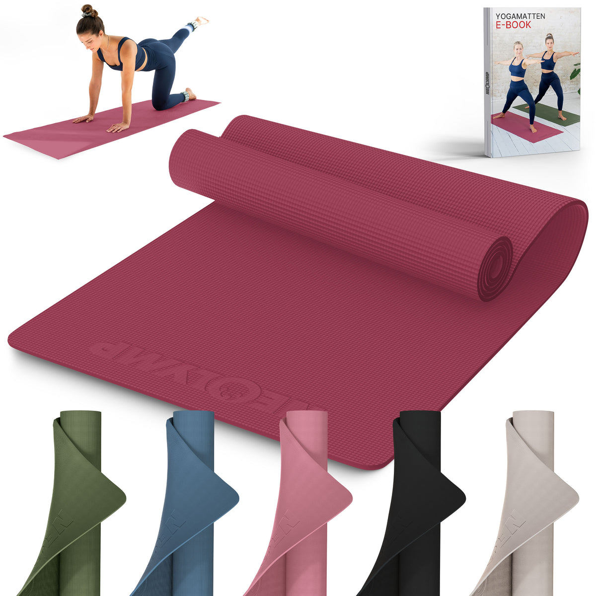 Yogamatte – ideal für Yoga, Pilates & Gymnastik - Aubergine - Yogamatten von NEOLYMP | Fitnessequipment und Sportartikel