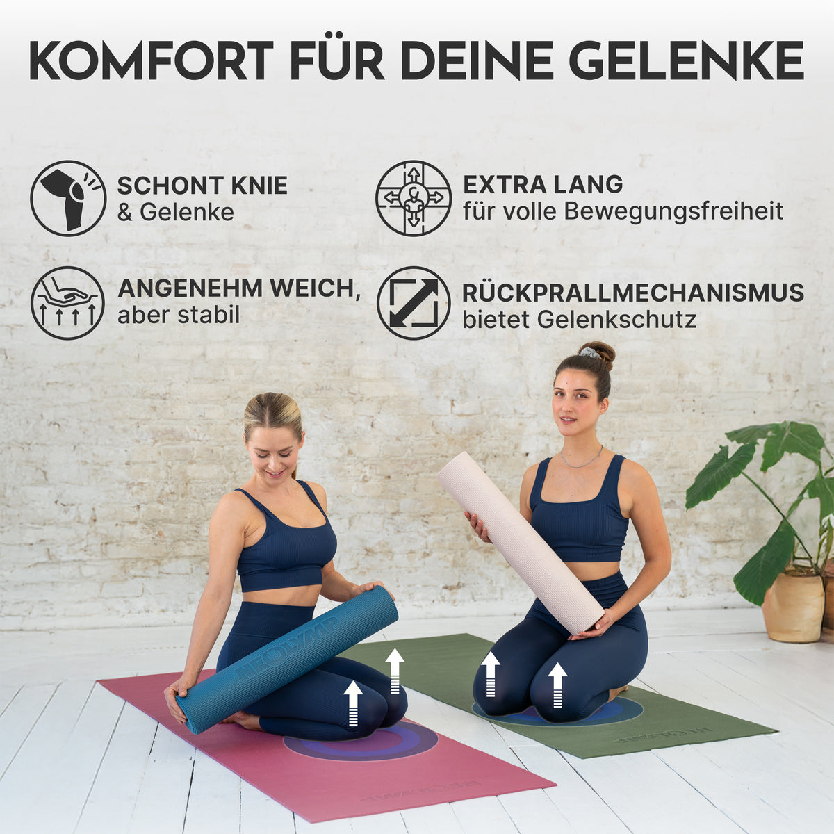Yogamatte – ideal für Yoga, Pilates & Gymnastik - Aubergine - Yogamatten von NEOLYMP | Fitnessequipment und Sportartikel