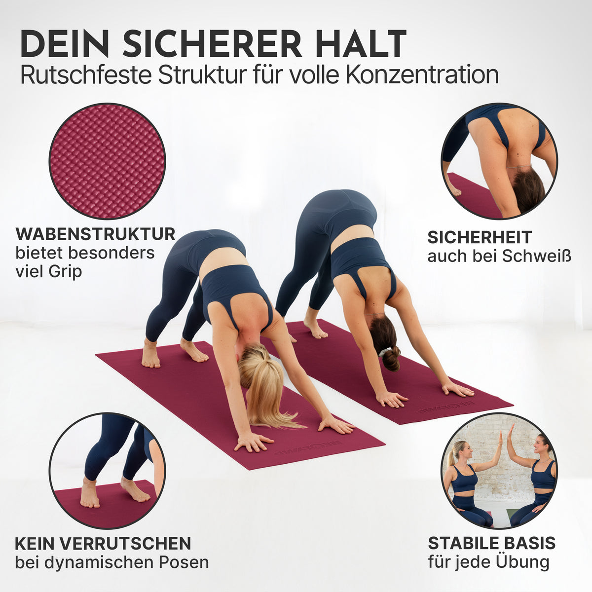 Yogamatte – ideal für Yoga, Pilates & Gymnastik - Aubergine - Yogamatten von NEOLYMP | Fitnessequipment und Sportartikel