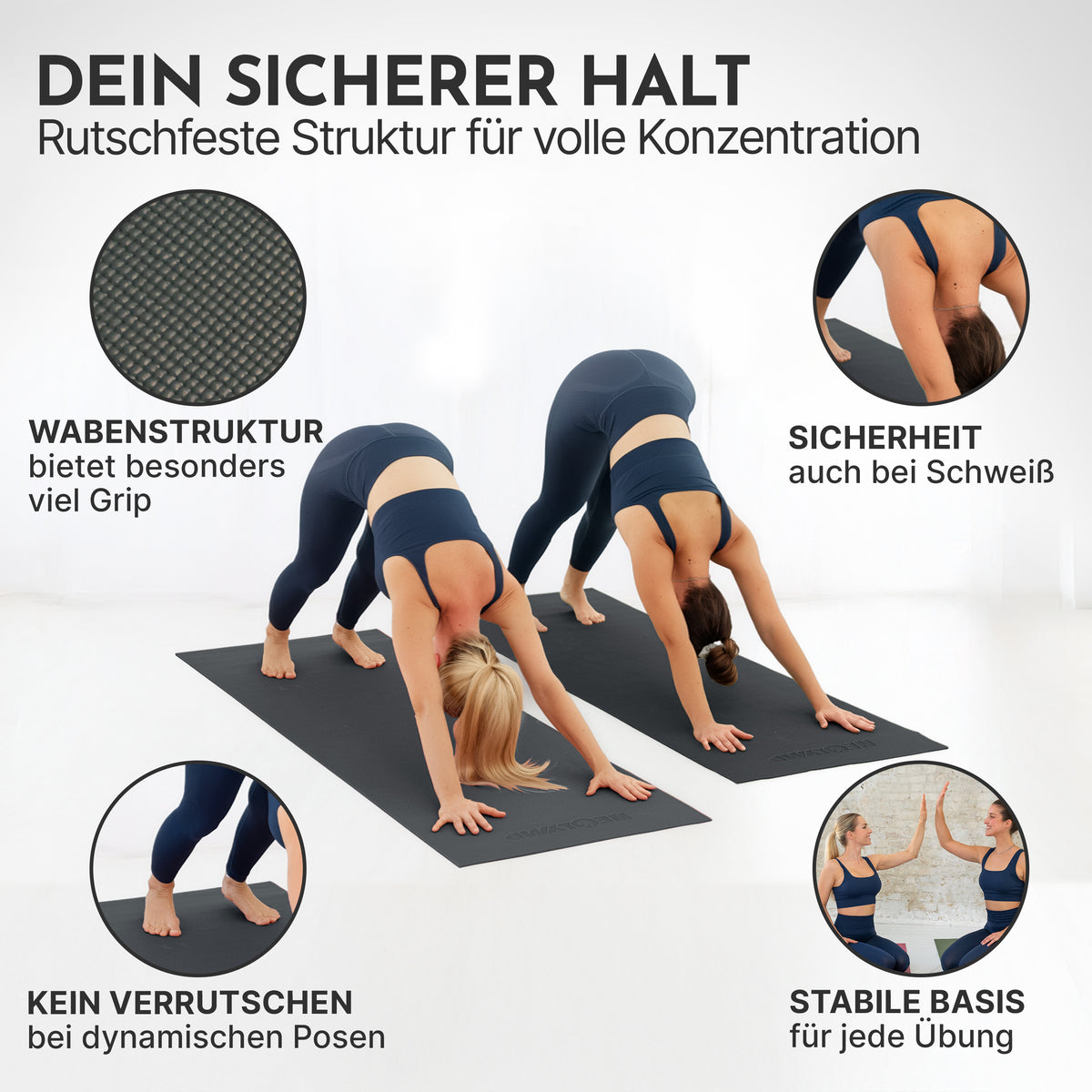 Yogamatte – ideal für Yoga, Pilates & Gymnastik - Schwarz - Yogamatten von NEOLYMP | Fitnessequipment und Sportartikel