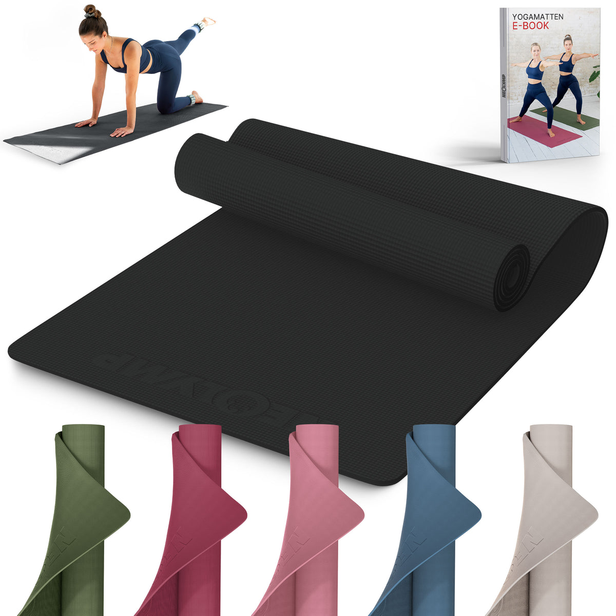 Yogamatte – ideal für Yoga, Pilates & Gymnastik - Schwarz - Yogamatten von NEOLYMP | Fitnessequipment und Sportartikel