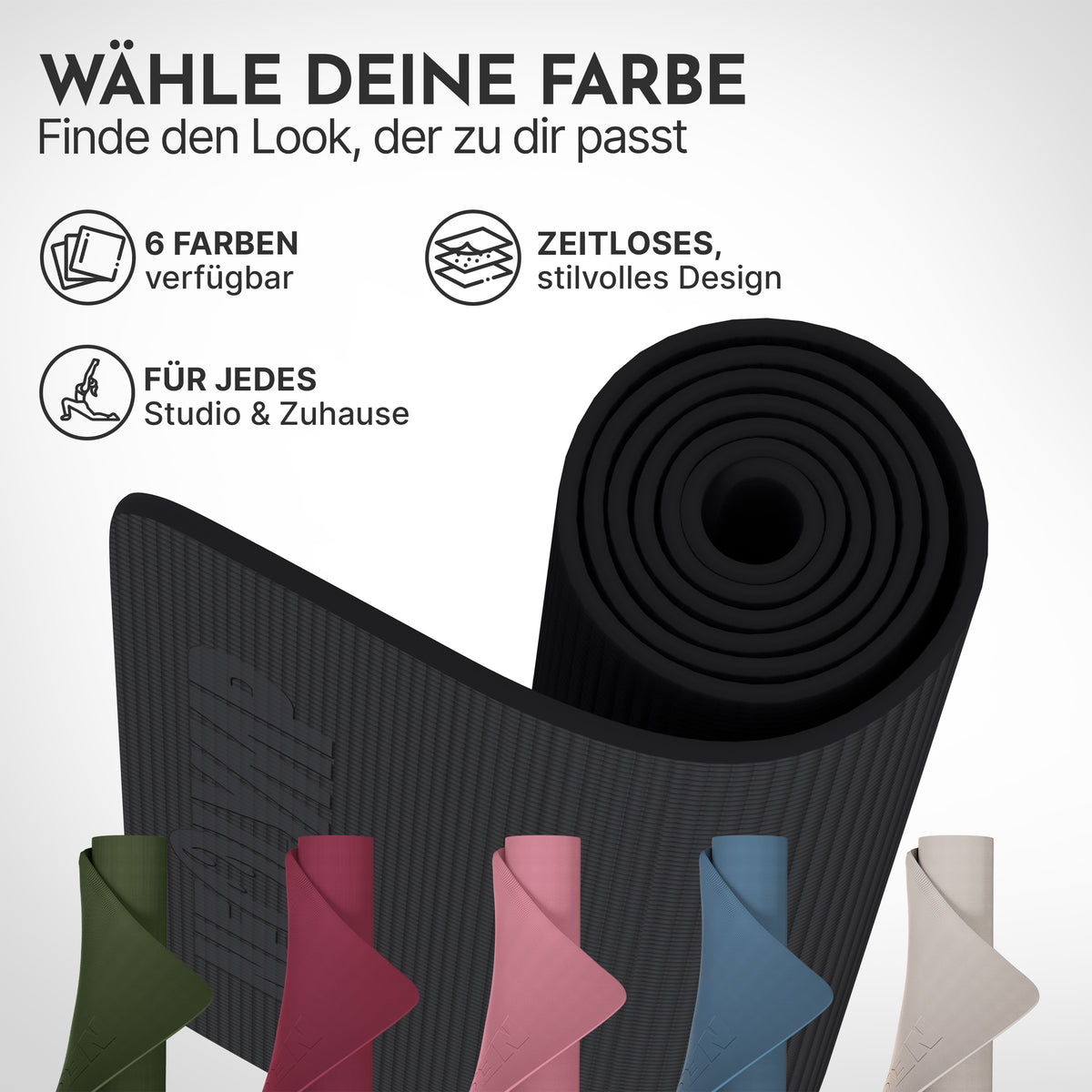 Yogamatte – ideal für Yoga, Pilates & Gymnastik - Schwarz - Yogamatten von NEOLYMP | Fitnessequipment und Sportartikel