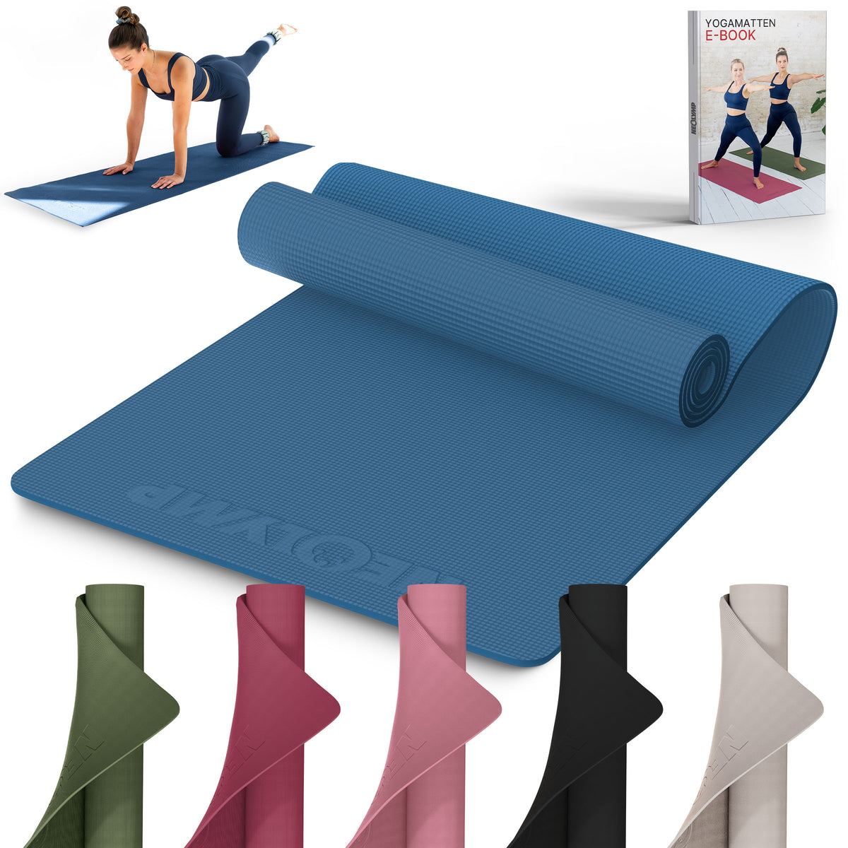 Yogamatte – ideal für Yoga, Pilates & Gymnastik - Indigoblau - Yogamatten von NEOLYMP | Fitnessequipment und Sportartikel