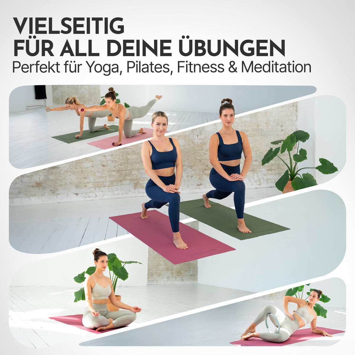Yogamatte – ideal für Yoga, Pilates & Gymnastik - Taupe - Yogamatten von NEOLYMP | Fitnessequipment und Sportartikel