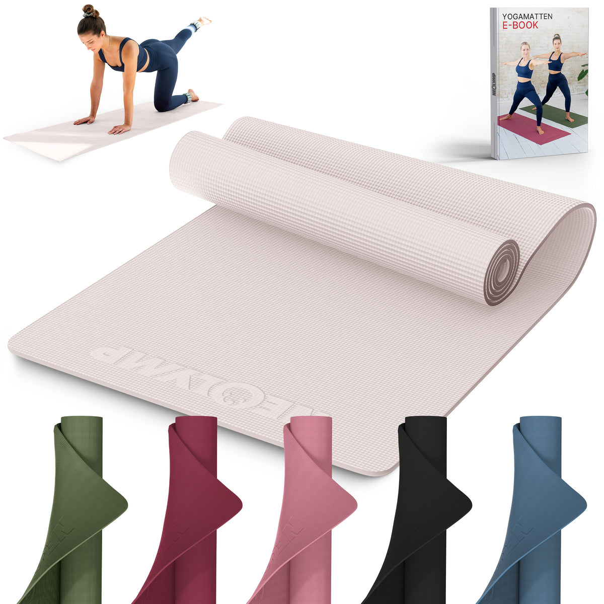 Yogamatte – ideal für Yoga, Pilates & Gymnastik - Taupe - Yogamatten von NEOLYMP | Fitnessequipment und Sportartikel