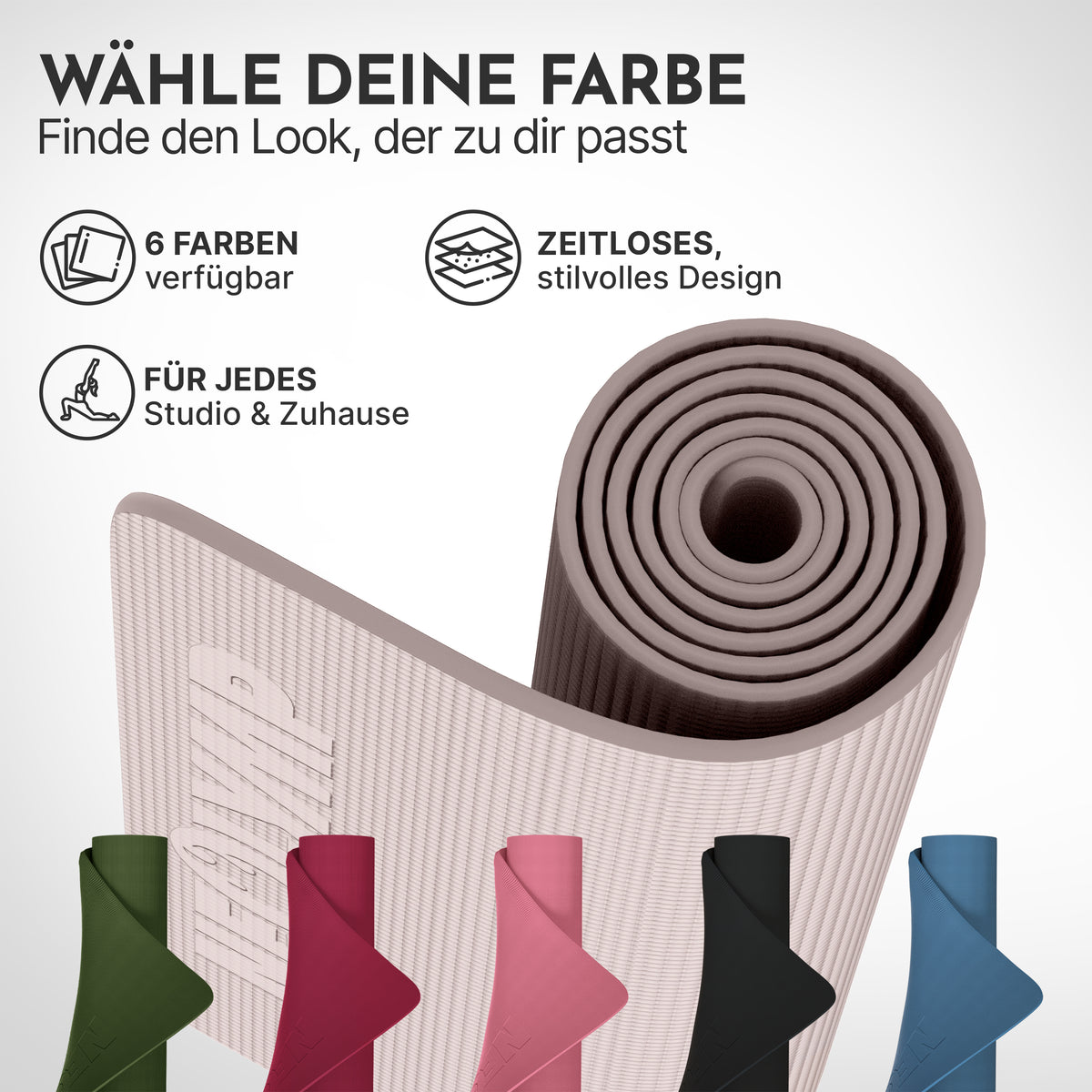 Yogamatte – ideal für Yoga, Pilates & Gymnastik - Taupe - Yogamatten von NEOLYMP | Fitnessequipment und Sportartikel