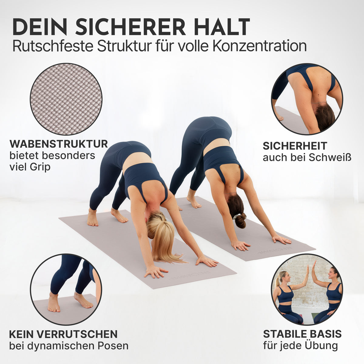 Yogamatte – ideal für Yoga, Pilates & Gymnastik - Taupe - Yogamatten von NEOLYMP | Fitnessequipment und Sportartikel