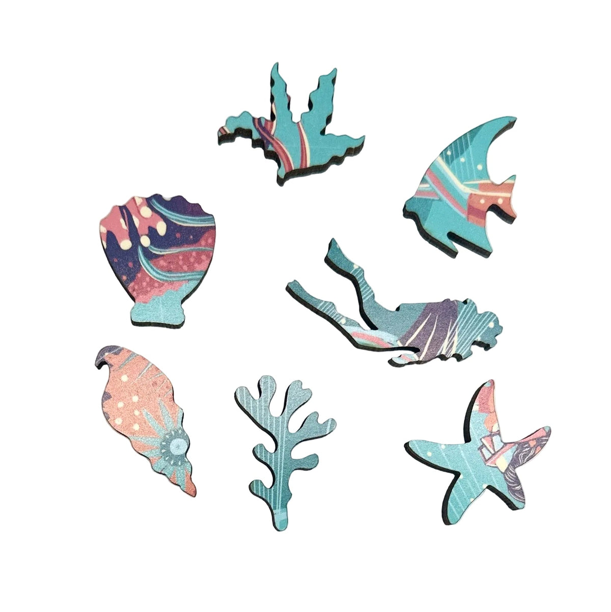 A Breath Beneath the Blue (50 Piece Mini Wooden Jigsaw Puzzle) - Nautilus Puzzles - Wooden Jigsaw Puzzles For Adults