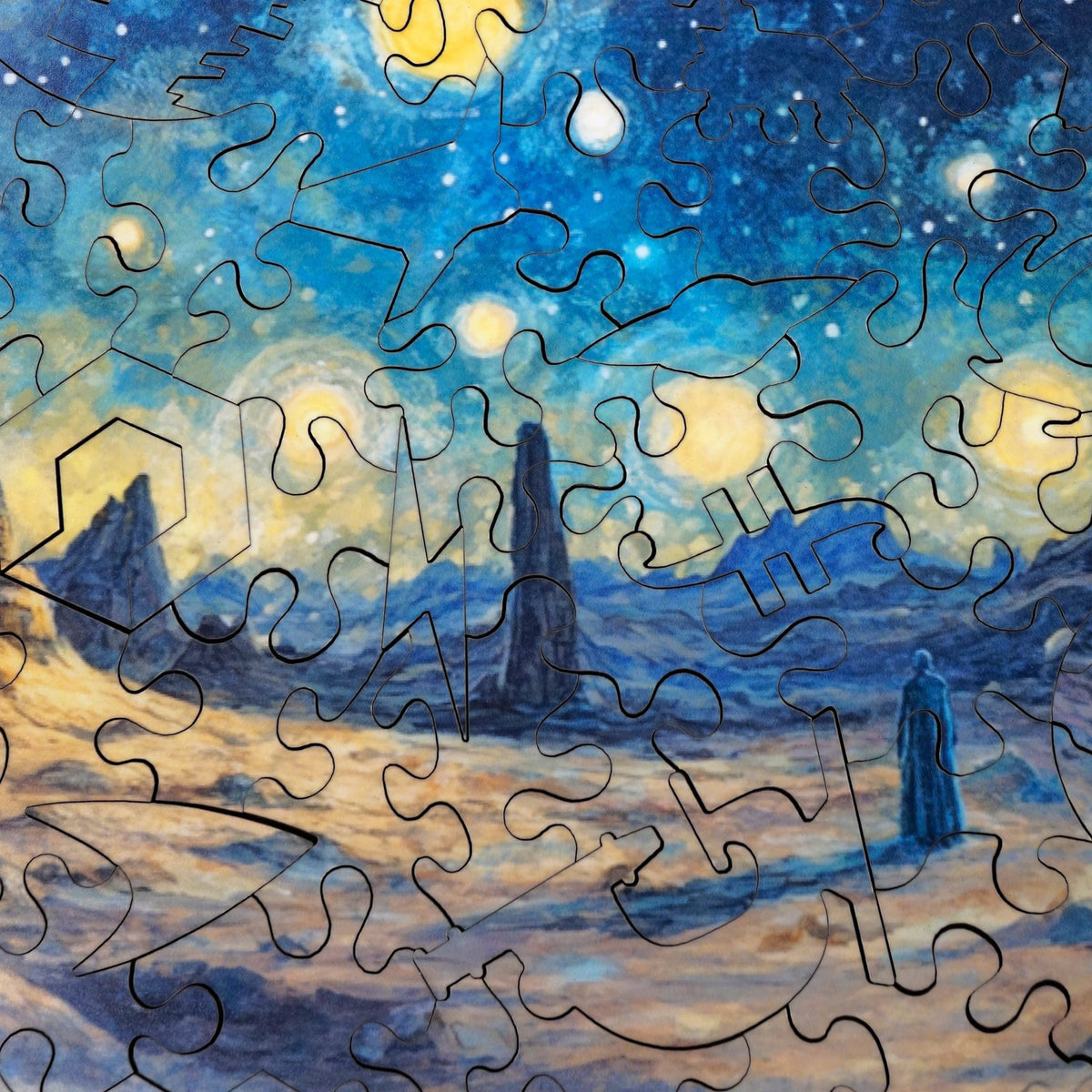 A Starry Night on the Outer Rim | 175 Piece Wooden Puzzle - Nautilus Puzzles - Wooden Jigsaw Puzzles For Adults