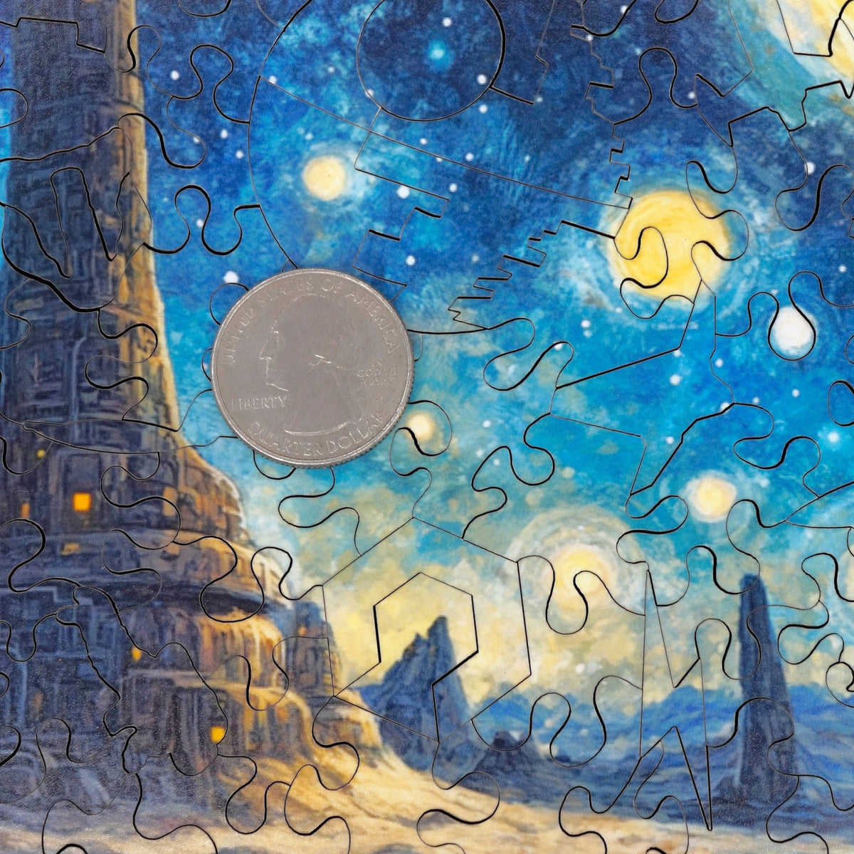 A Starry Night on the Outer Rim | 175 Piece Wooden Puzzle - Nautilus Puzzles - Wooden Jigsaw Puzzles For Adults
