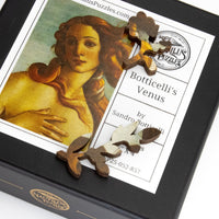 Botticelli's Venus by Sandro Botticelli (52 Piece Mini Wooden Jigsaw Puzzle) - Nautilus Puzzles - Wooden Jigsaw Puzzles For Adults
