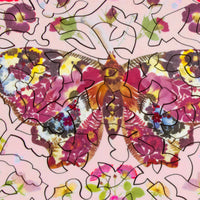 Butterfly in Blush - 51 Piece Mini Wooden Jigsaw Puzzle - Nautilus Puzzles - Wooden Jigsaw Puzzles For Adults