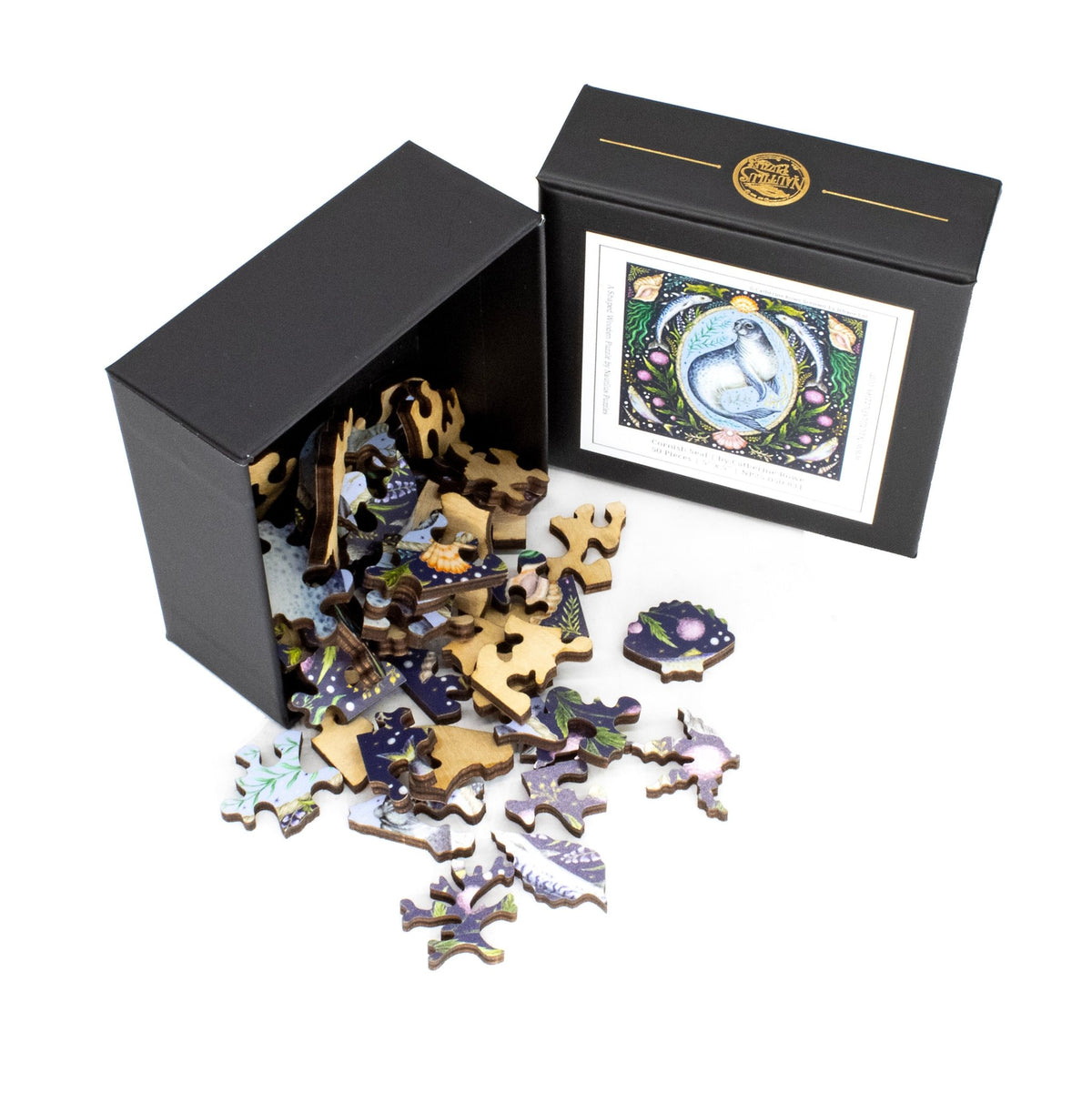 Cornish Seal (50 Piece Mini Wooden Jigsaw Puzzle) - Nautilus Puzzles - Wooden Jigsaw Puzzles For Adults