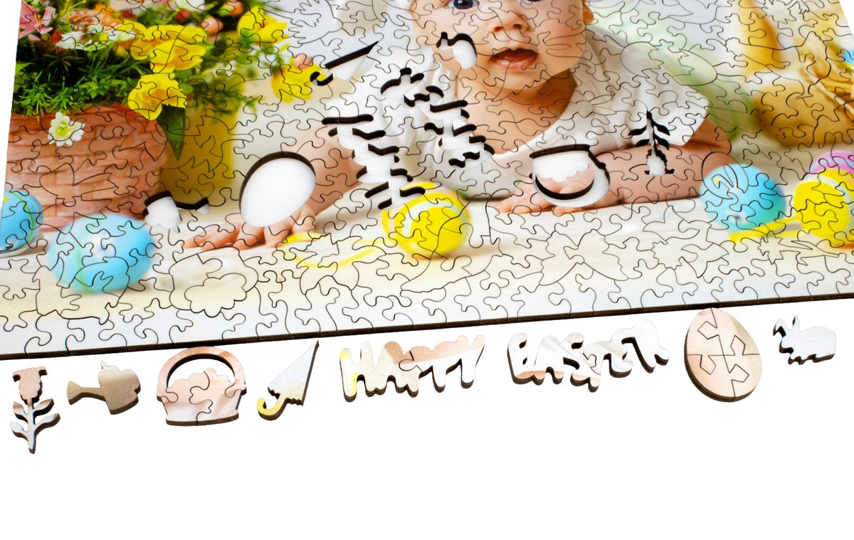 Custom Puzzle - Happy Easter - Nautilus Puzzles - Wooden Jigsaw Puzzles For Adults