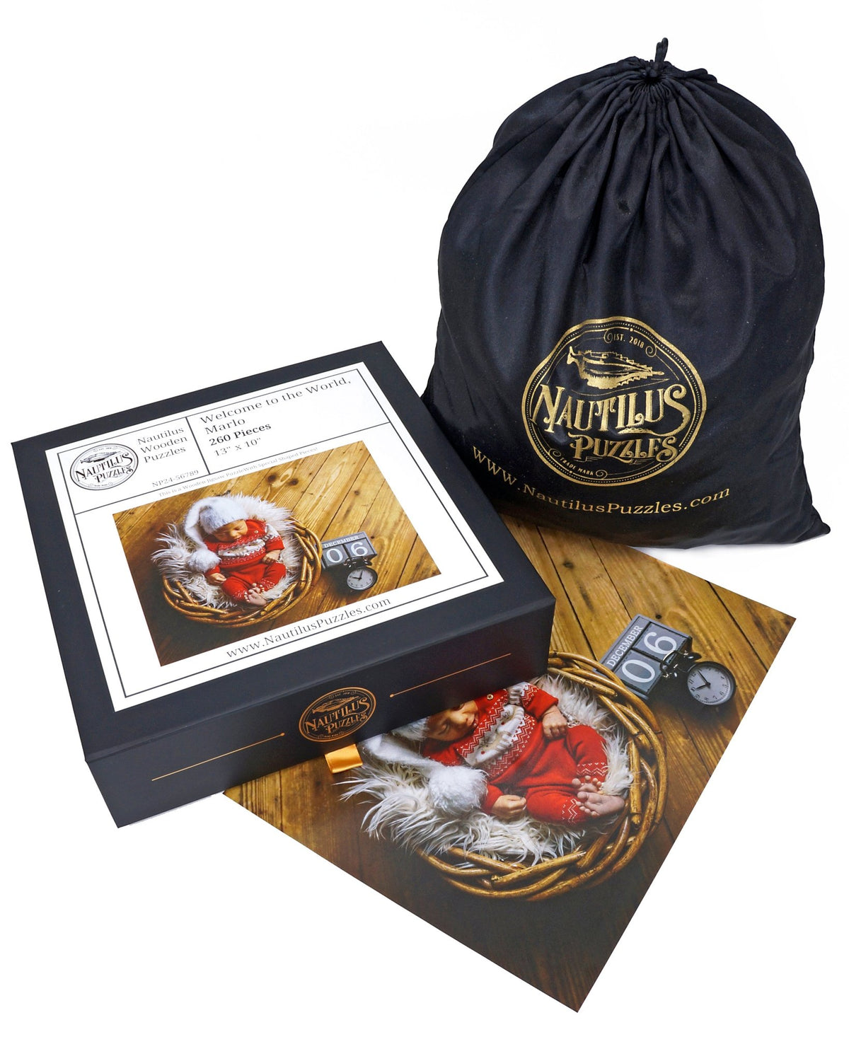 Custom Puzzle - Welcome New Baby - Nautilus Puzzles - Wooden Jigsaw Puzzles For Adults