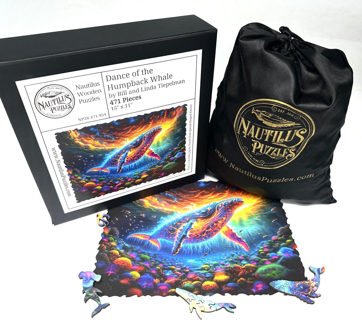 Dance of the Humpback Whale | Wooden Puzzle | 471 Pieces - Nautilus Puzzles - Wooden Jigsaw Puzzles For Adults
